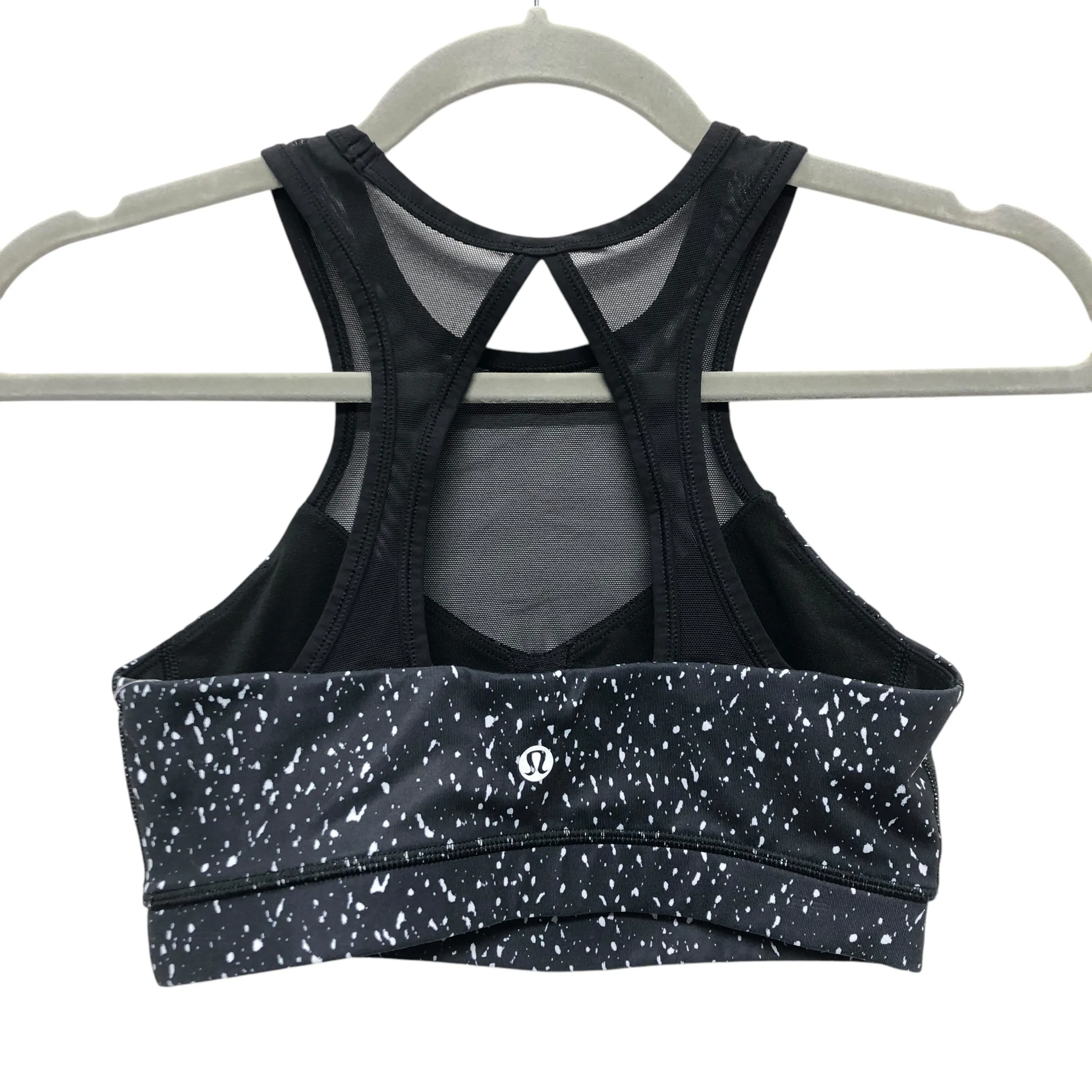 Athletic Bra By Lululemon In Black & White, Size:4