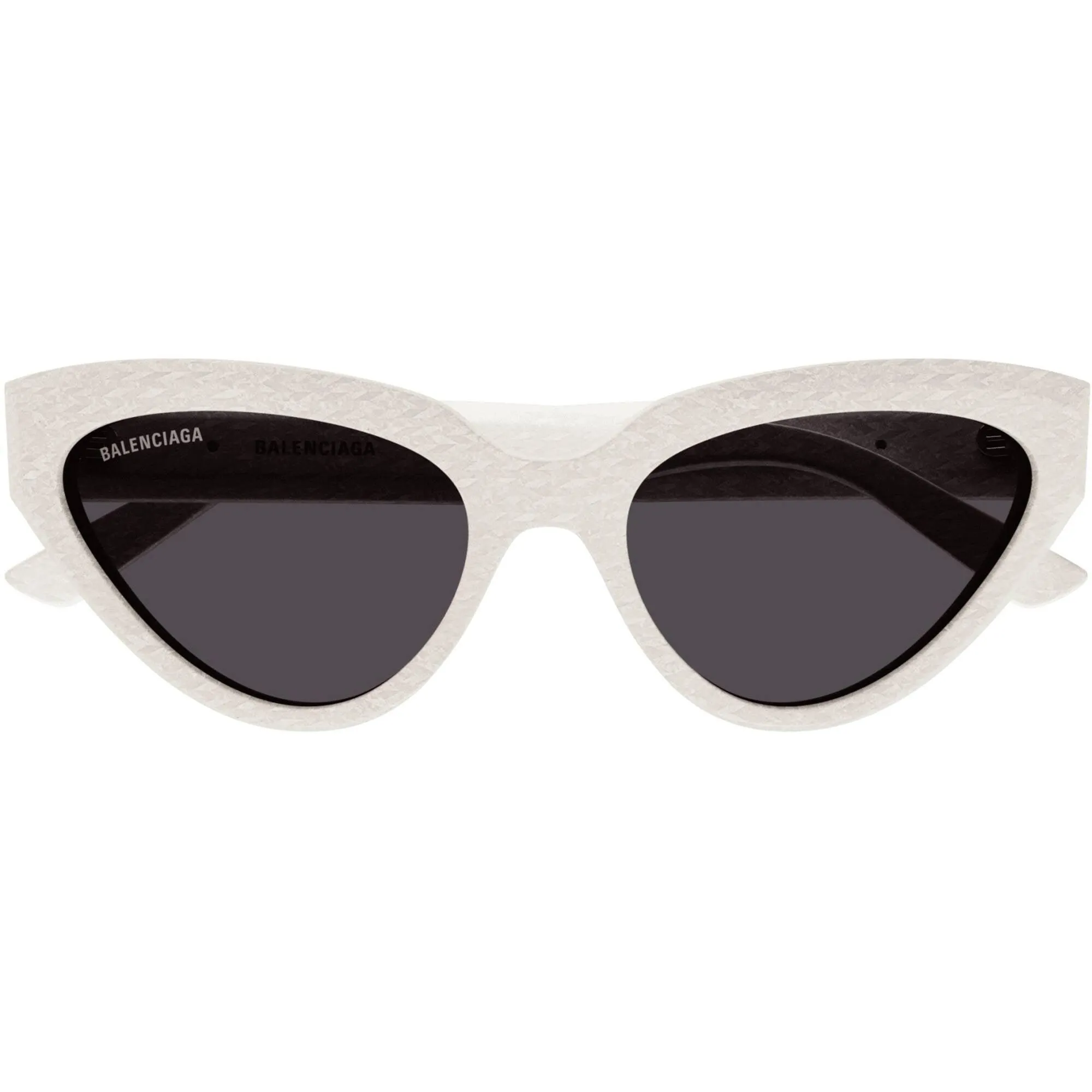 Balenciaga Women's Sunglasses - White Acetate Cat Eye Frame Grey Lens | BB0270S 003