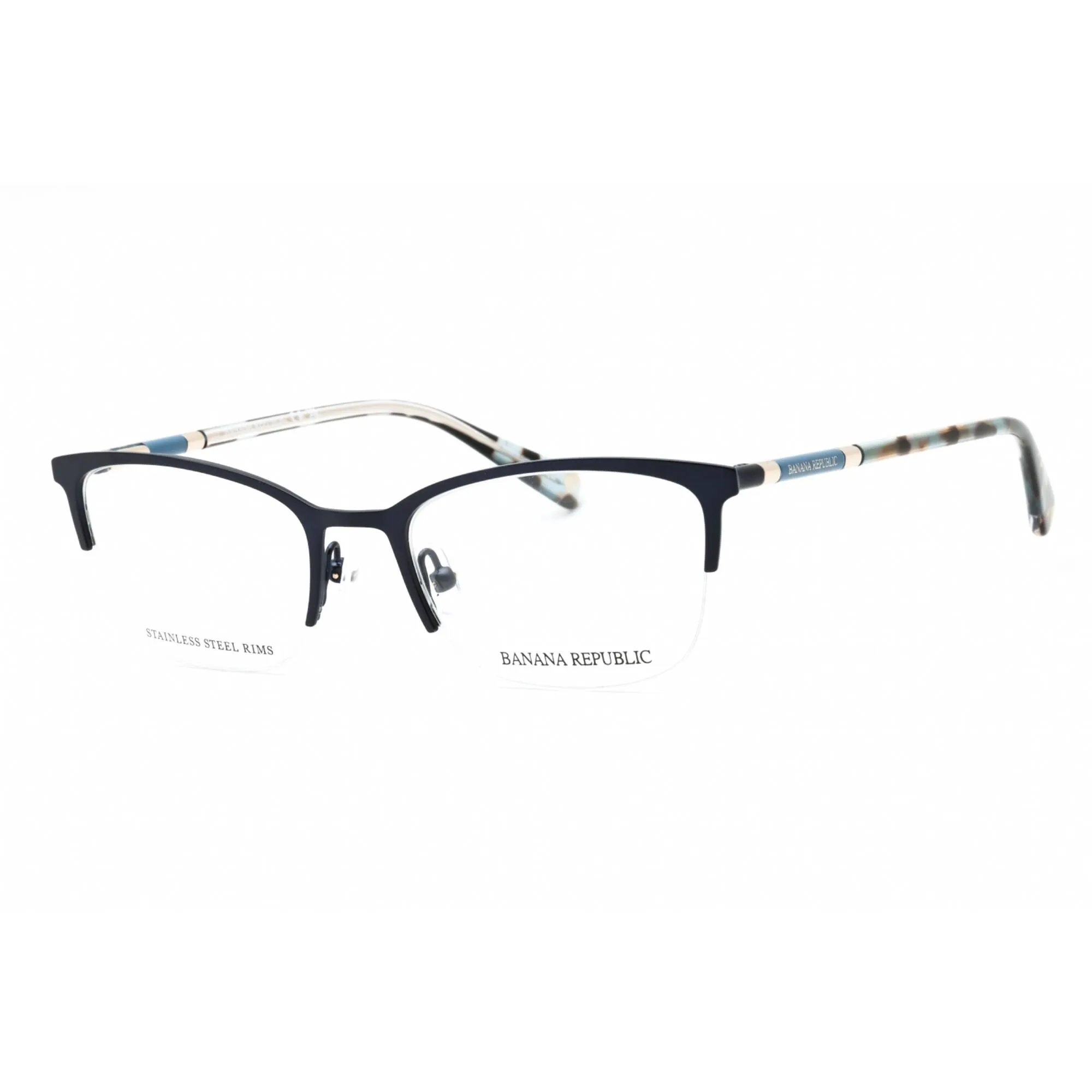 Banana Republic Women's Eyeglasses - 52mm Blue Cat Eye Half Rim Frame | BR 226 0PJP 00