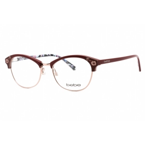 Bebe Women's Eyeglasses - Berry Rectangular Shape Plastic Frame Clear Lens | BB5162 600