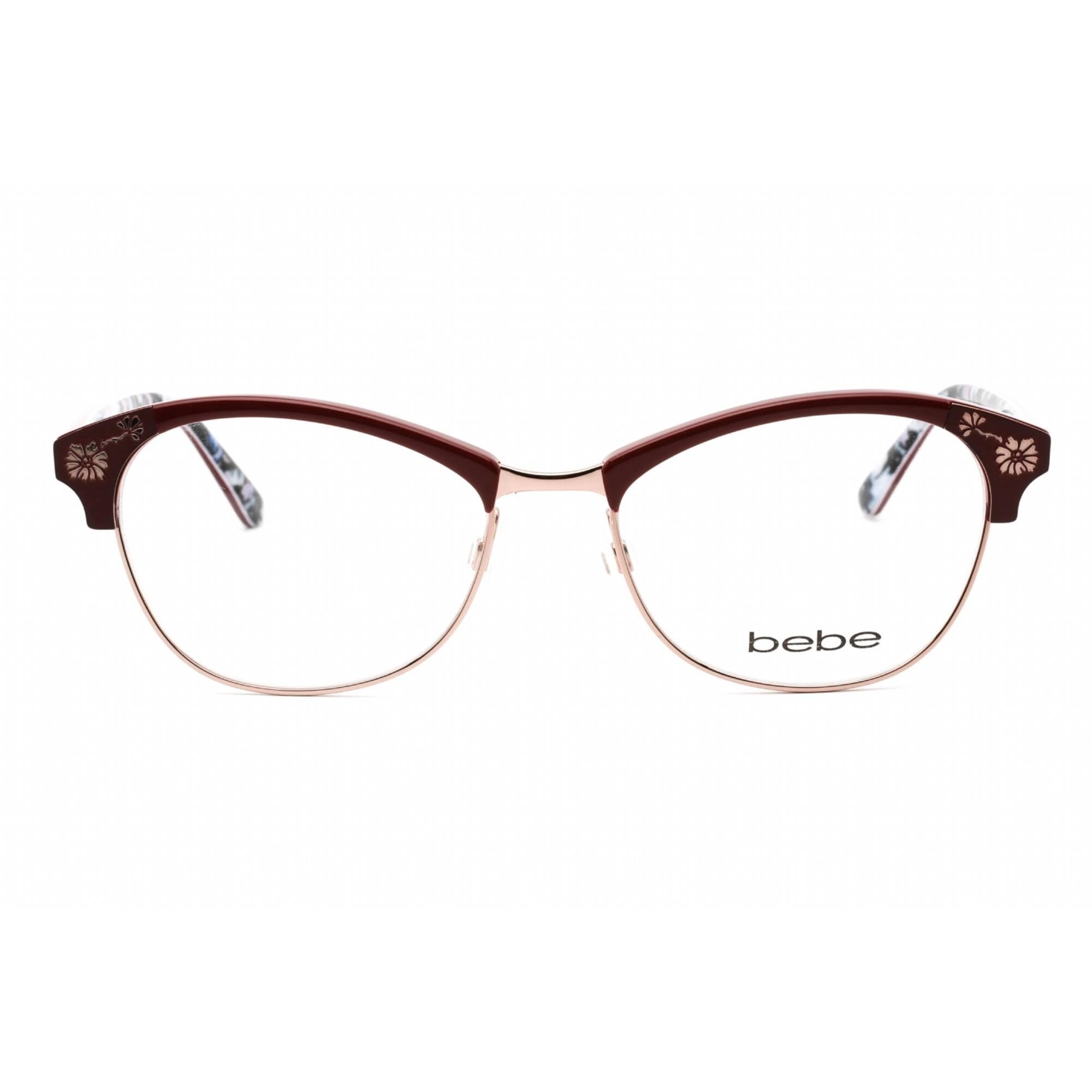 Bebe Women's Eyeglasses - Berry Rectangular Shape Plastic Frame Clear Lens | BB5162 600