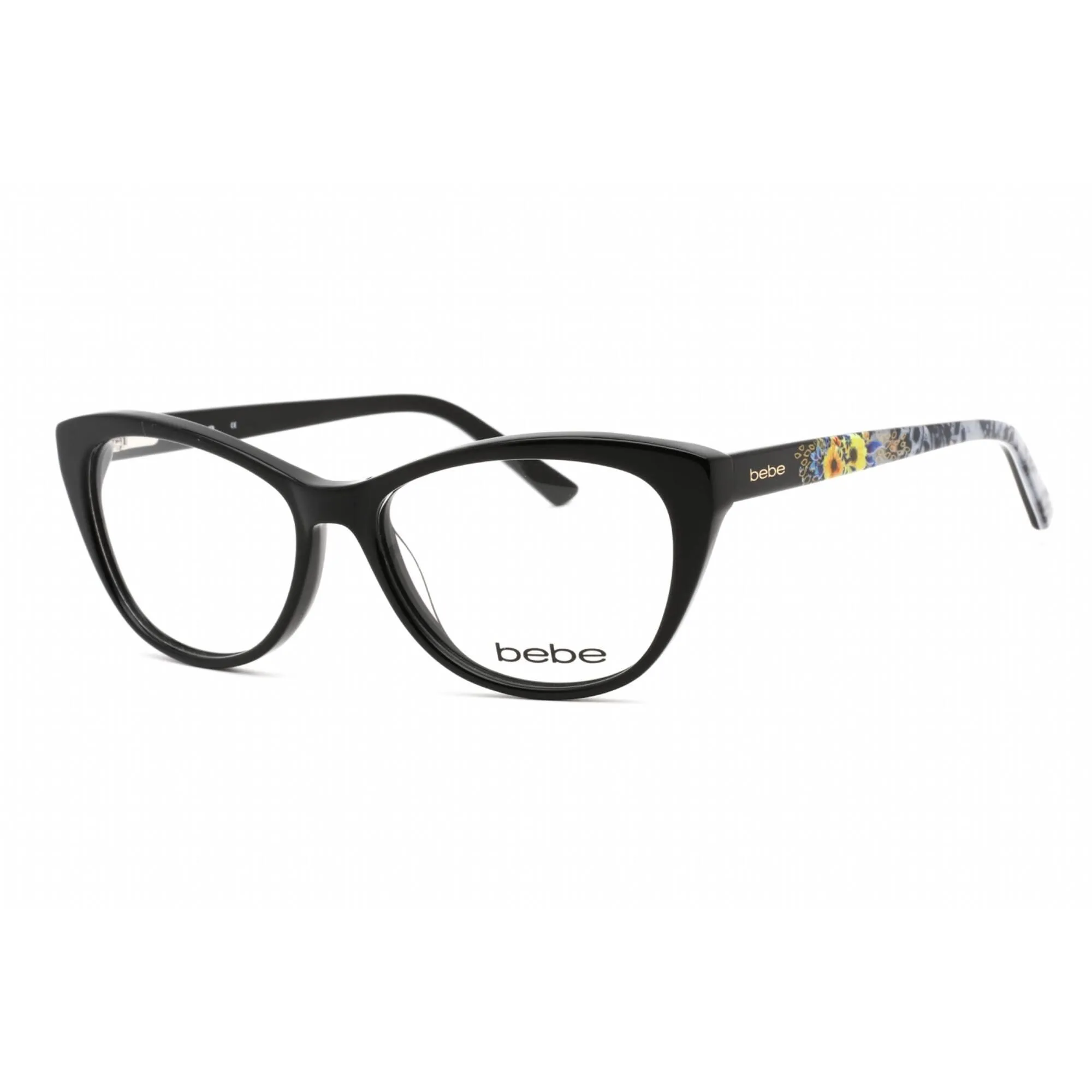 Bebe Women's Eyeglasses - Black Rectangular Shape Plastic Frame Clear Lens | BB5156 001