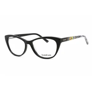 Bebe Women's Eyeglasses - Black Rectangular Shape Plastic Frame Clear Lens | BB5156 001