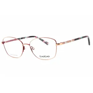 Bebe Women's Eyeglasses - Clear Demo Lens Rose Gold Cat Eye Metal Frame | BB5192 770