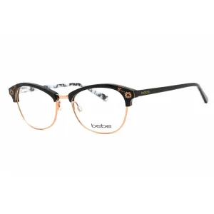 Bebe Women's Eyeglasses - Jet Black Cat Eye Shape Plastic Frame Clear Lens | BB5162 001