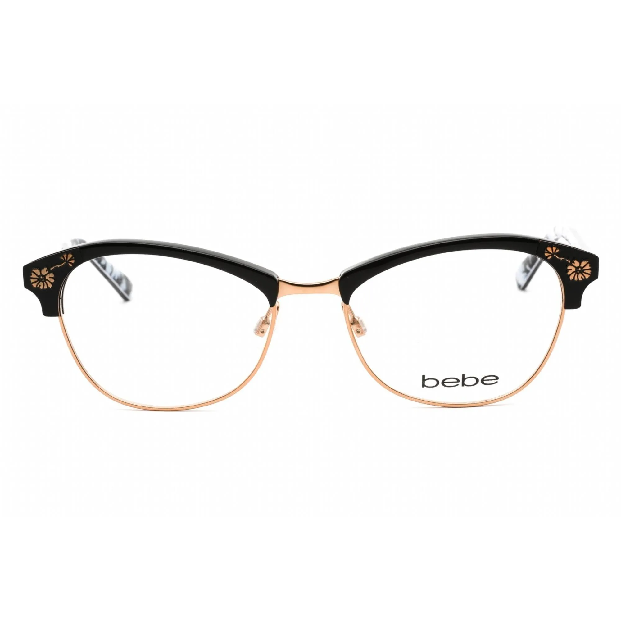 Bebe Women's Eyeglasses - Jet Black Cat Eye Shape Plastic Frame Clear Lens | BB5162 001