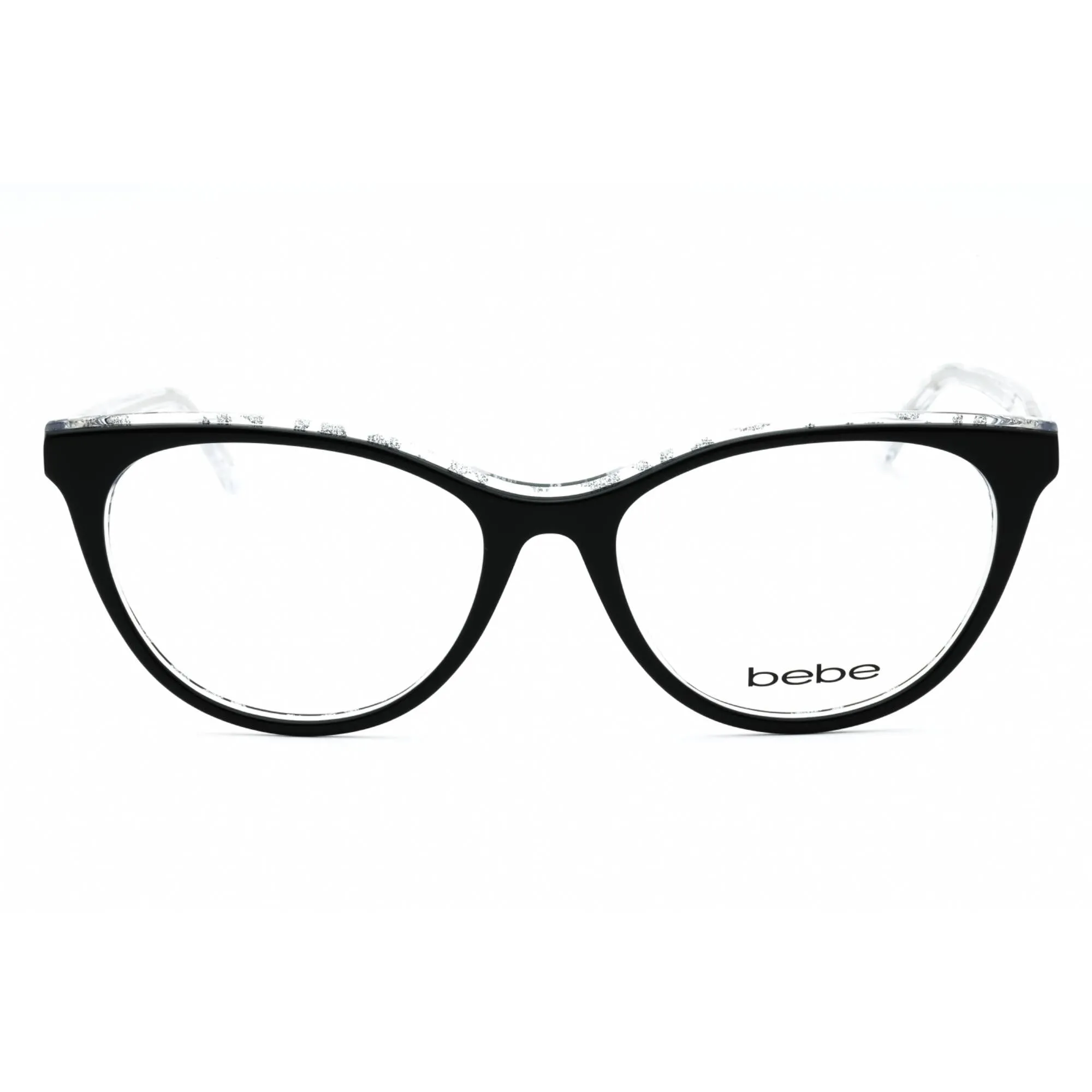 Bebe Women's Eyeglasses - Jet Full Rim Cat Eye Frame Clear Demo Lens | BB5189 001