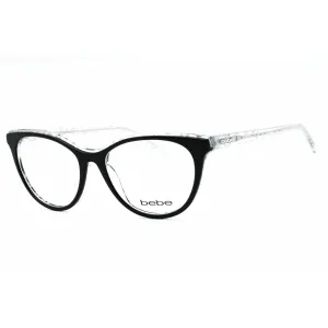 Bebe Women's Eyeglasses - Jet Full Rim Cat Eye Frame Clear Demo Lens | BB5189 001