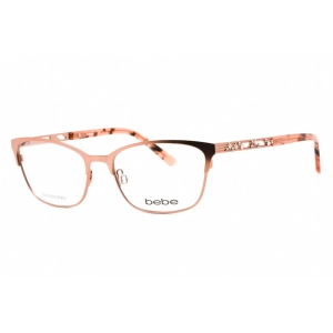 Bebe Women's Eyeglasses - Rose Gold Rectangular Full Rim Frame Clear Lens | BB5175 770