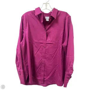 Blouse Long Sleeve By Chicos In Purple, Size: L