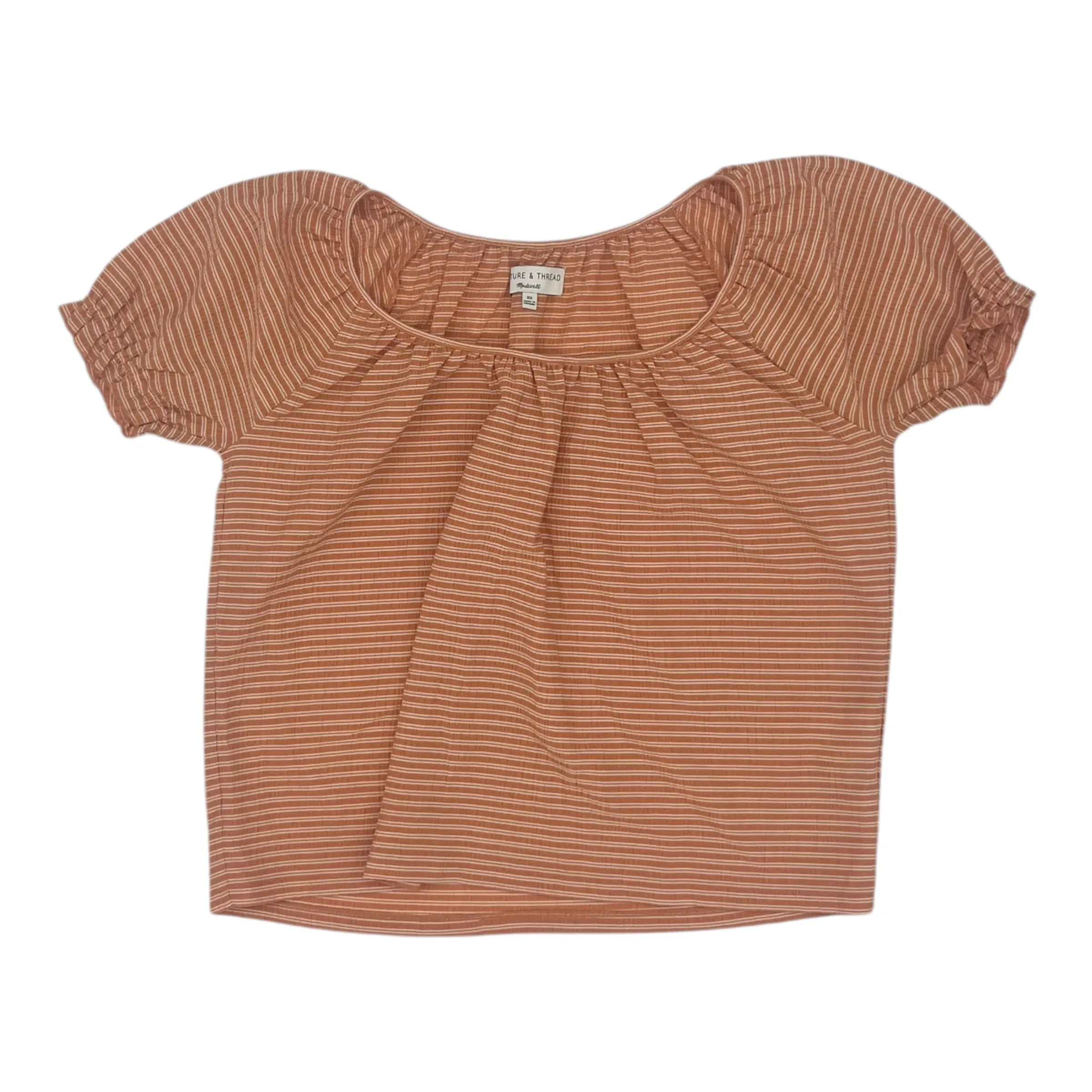 Blouse Ss By Madewell In Orange & White, Size:Xs