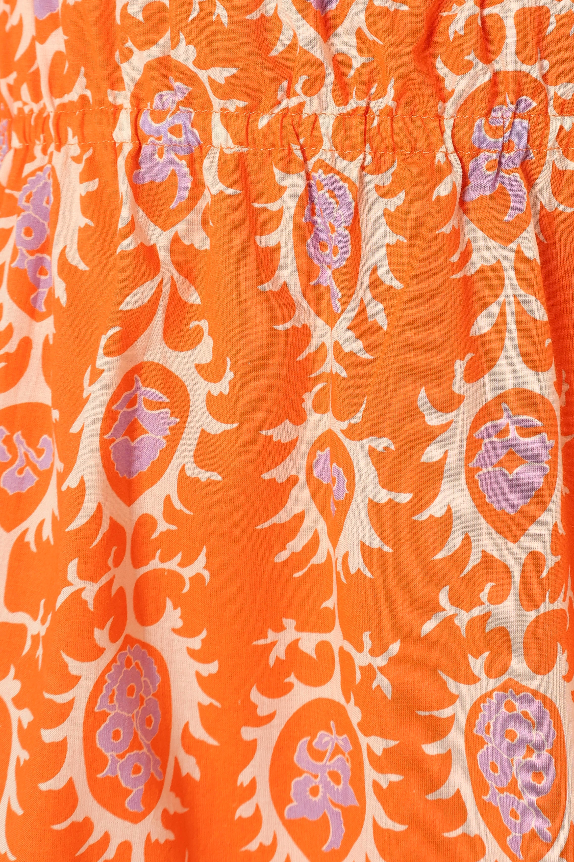 Carmen Off Shoulder Mini Dress - Orange Print