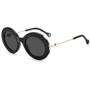 Carolina Herrera Women's Sunglasses - Black Round Frame Grey Lens | CH 0020/s 0807