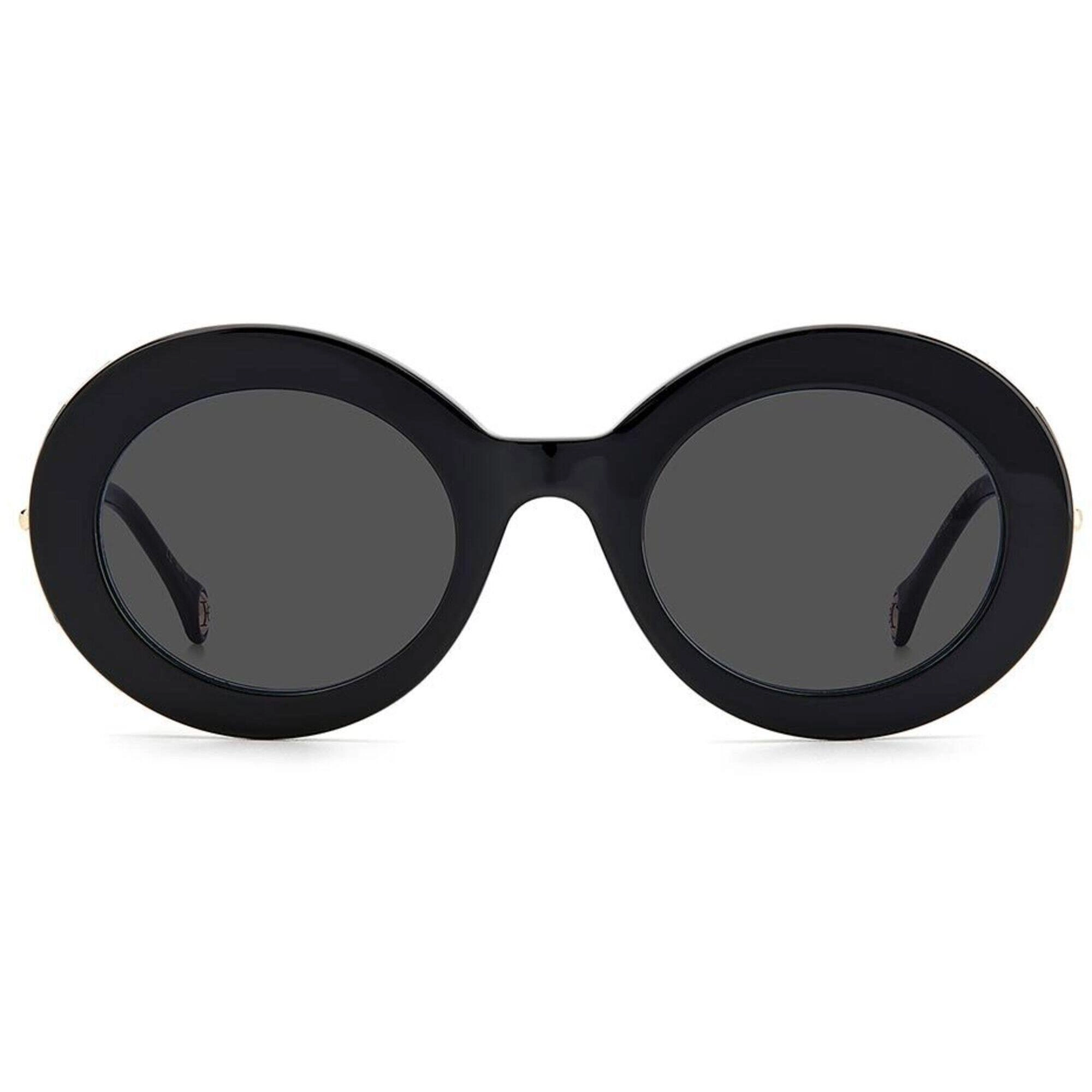 Carolina Herrera Women's Sunglasses - Black Round Frame Grey Lens | CH 0020/s 0807