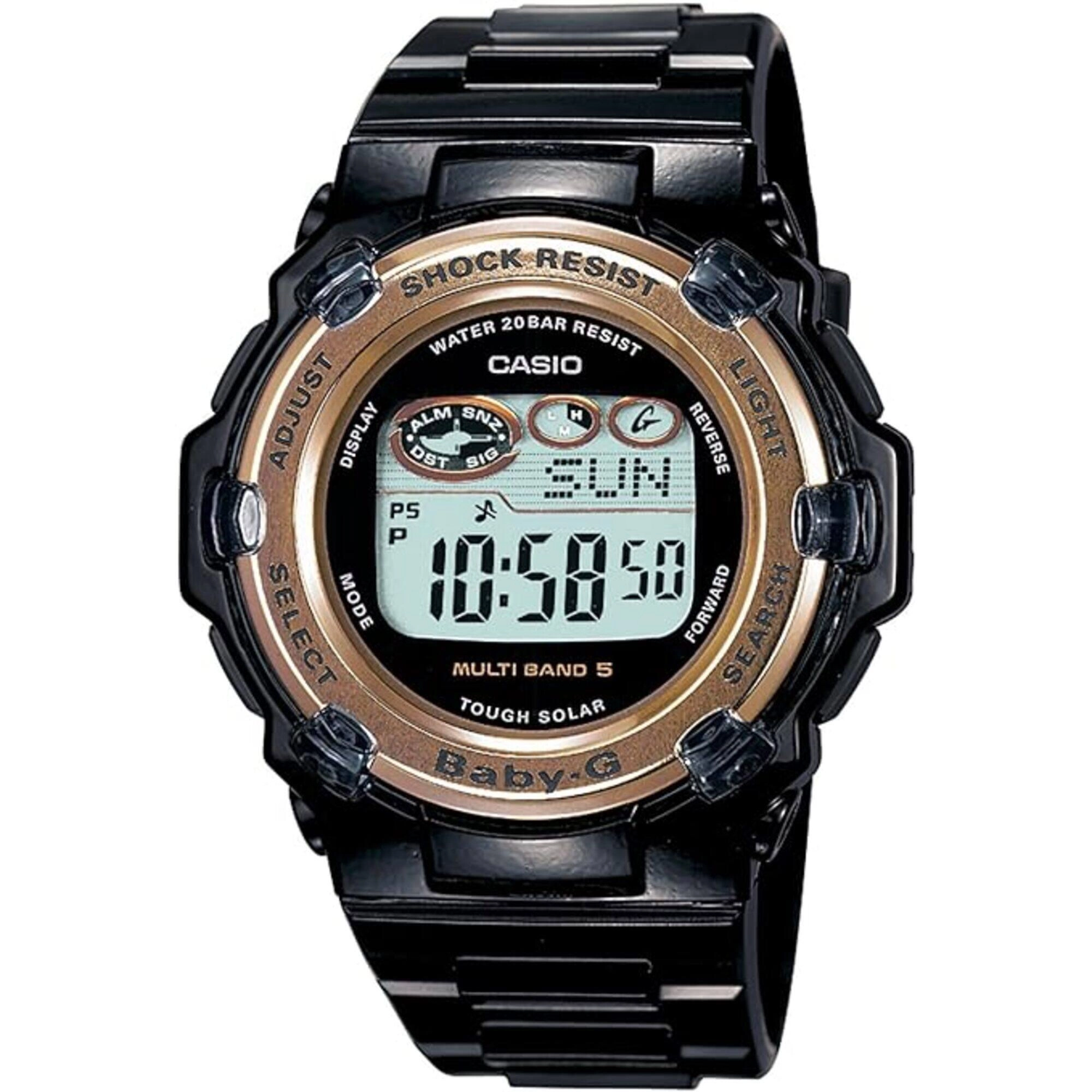 Casio Women's Watch - Baby-G Tough Solar Power Black Resin Strap Digital | BGR-3000J-1