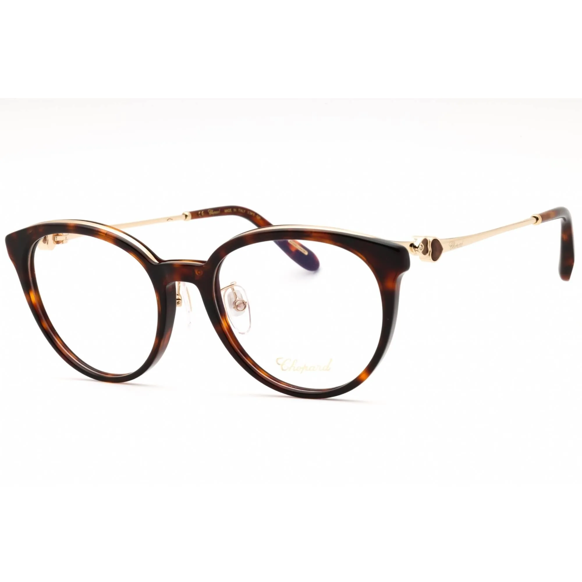 Chopard Women's Eyeglasses - Shiny Havana Plastic Oval Full Rim Frame | VCH331S 0714