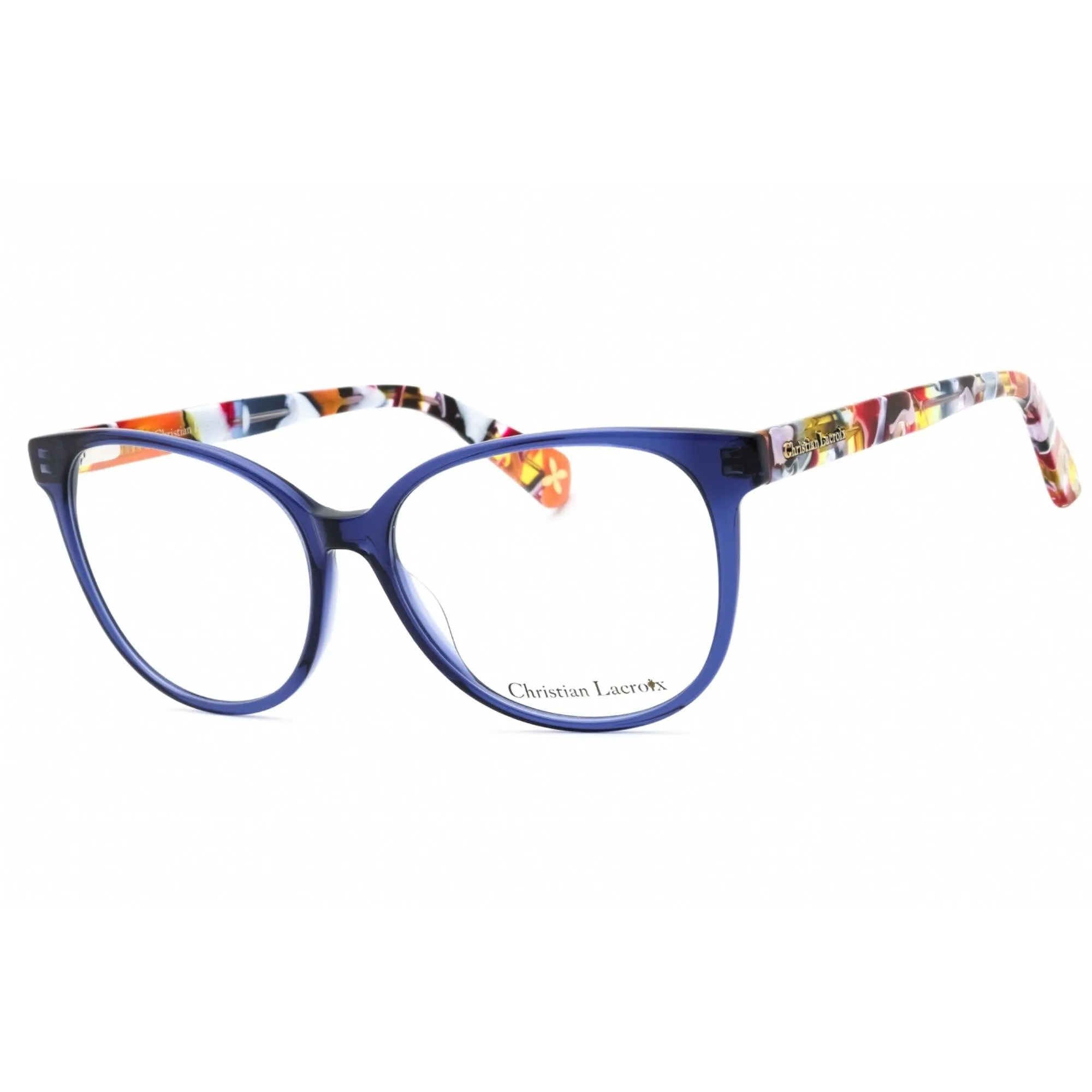 Christian Lacroix Women's Eyeglasses - Blue Cassata Plastic Cat Eye Frame | CL1097 060