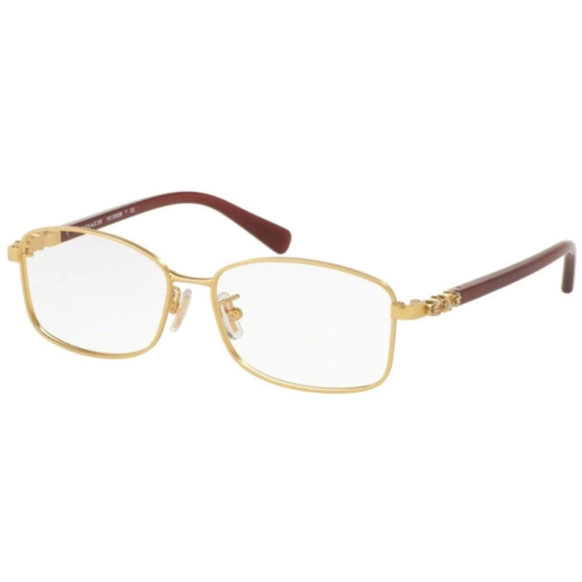 Coach Women's Eyeglasses - Satin Gold Milky Black C Rectangular | COACH 0HC5083B 9277