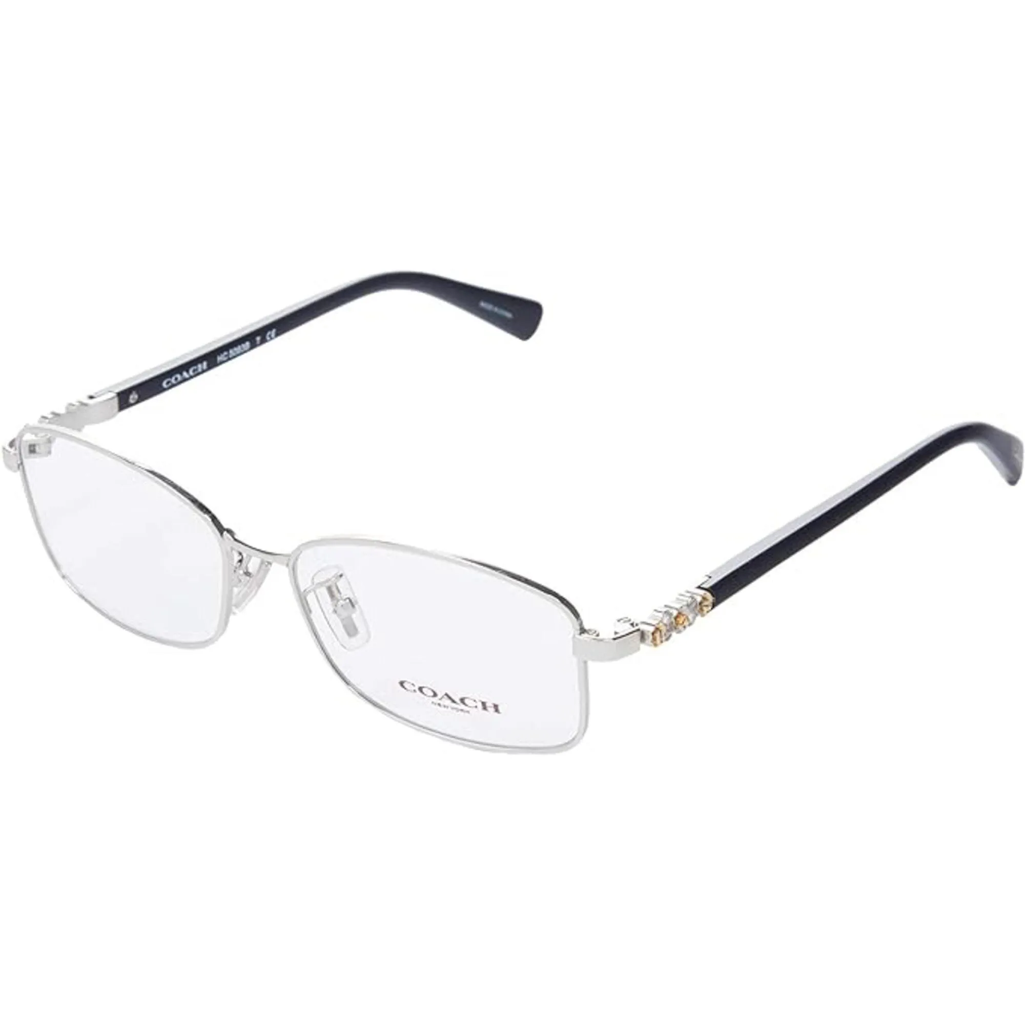 Coach Women's Eyeglasses - Silver/Black Metal Rectangular Frame | COACH 0HC5083B 9015