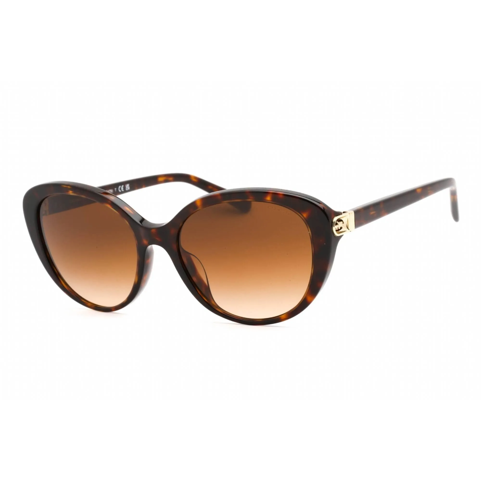 Coach Women's Sunglasses - Dark Havana Plastic Cat Eye Shape Frame | 0HC8348U 512074