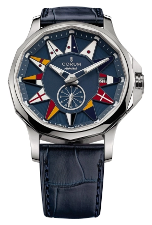 Corum Admiral Legend 42 Automatic Stainless Steel Blue Dial Blue Leather Strap Date Mens Watch 395.101.20/0F03 AB12