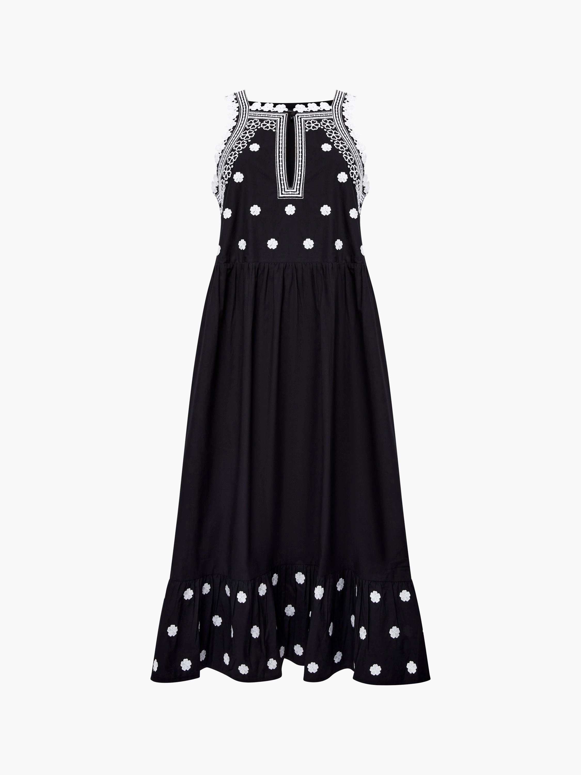 Devin Poplin Embroidered Midi Dress