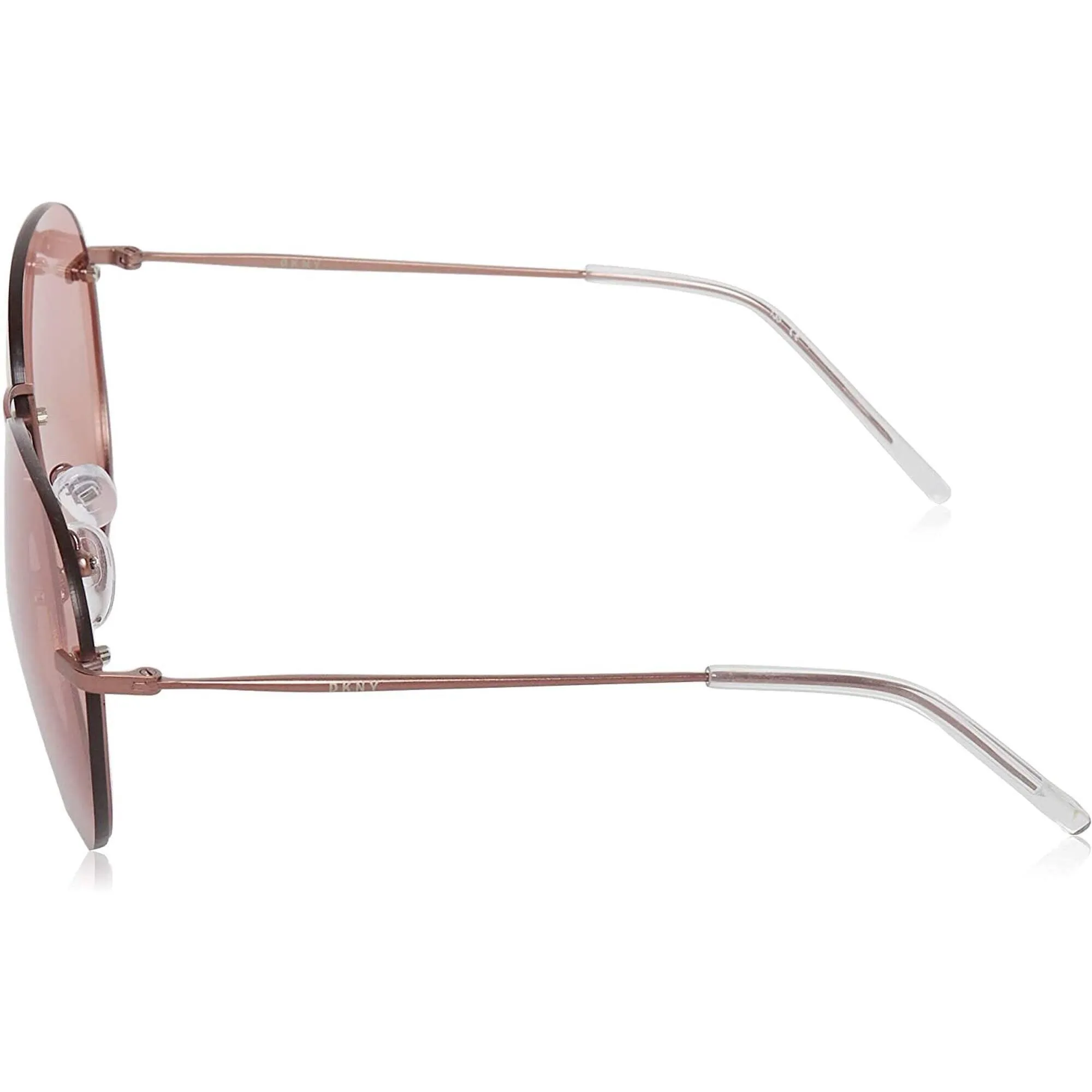 Dkny Women's Sunglasses - Mauve Metal Half Rim Round Frame Pink Lens | DKNY DK101S 608