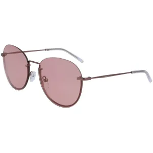 Dkny Women's Sunglasses - Mauve Metal Half Rim Round Frame Pink Lens | DKNY DK101S 608