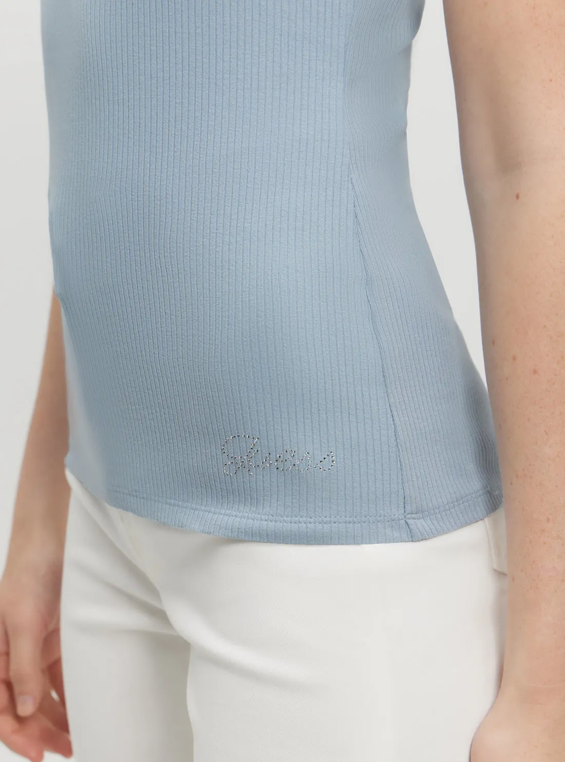 Eco Blue Karlee Jewel Henley T-Shirt