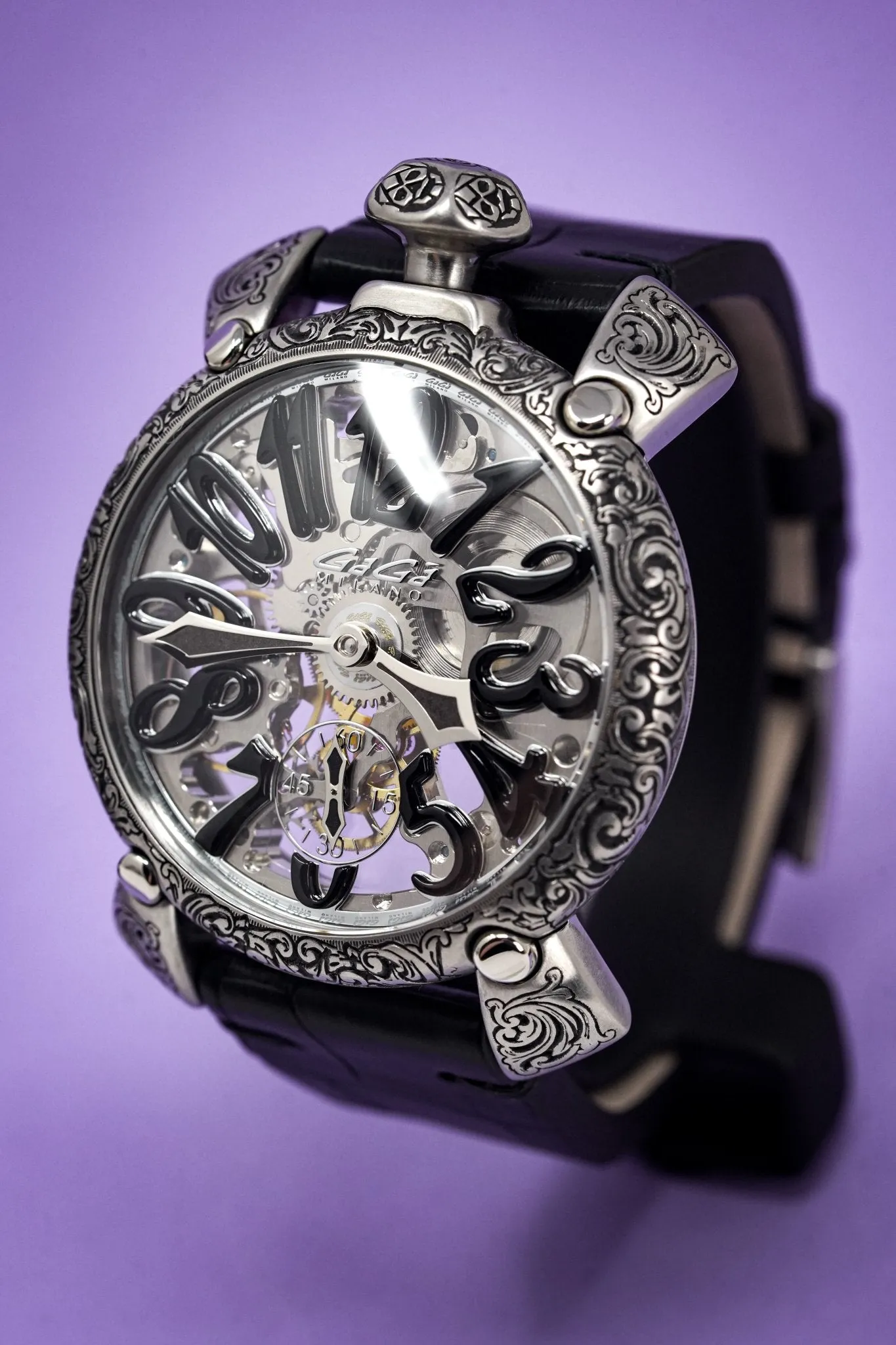 GaGà Milano Mechanical Watch Skullpture Skeleton 48MM
