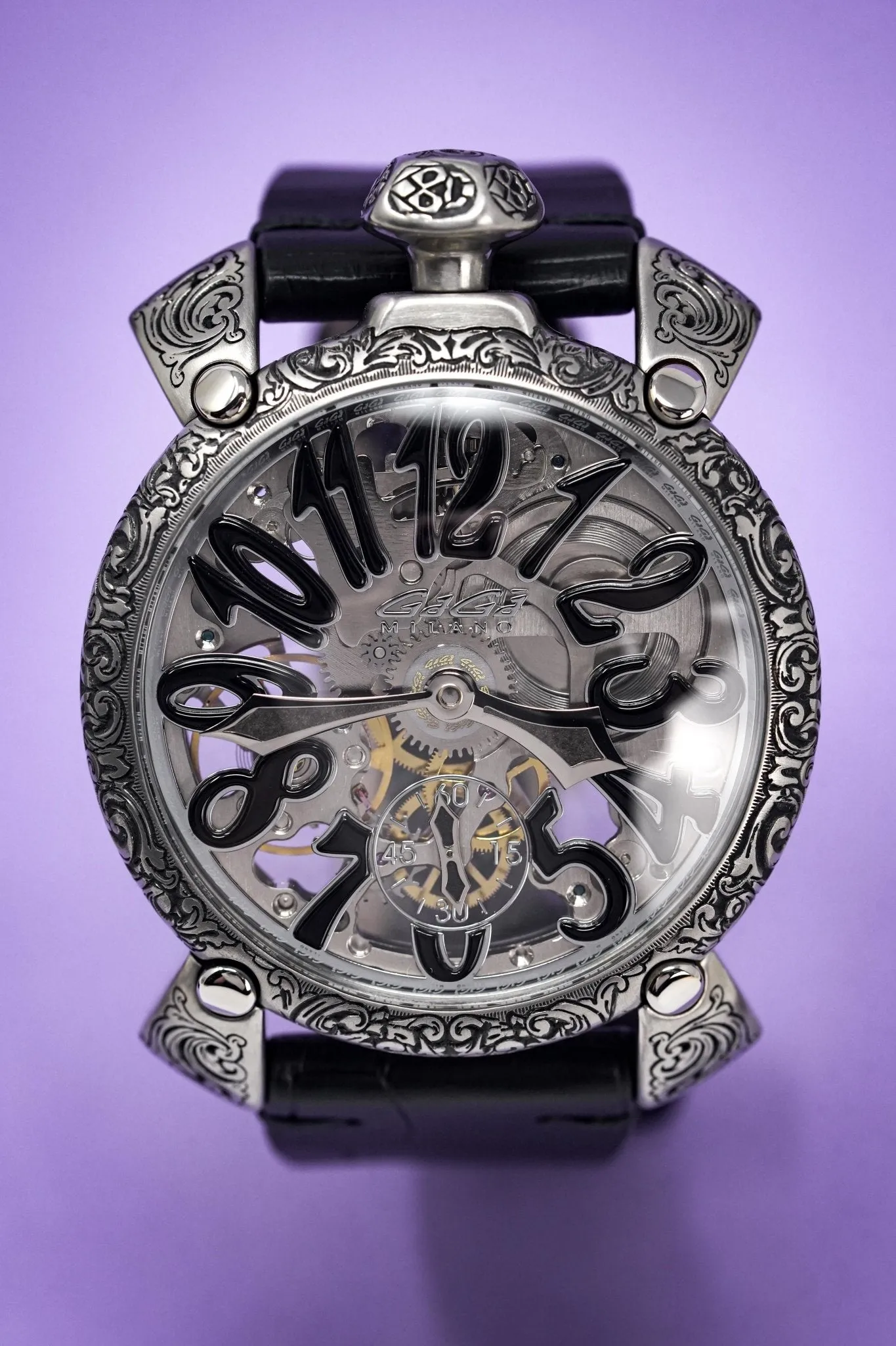GaGà Milano Mechanical Watch Skullpture Skeleton 48MM