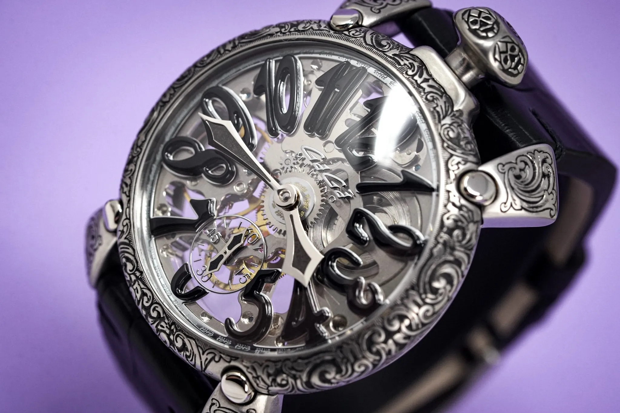 GaGà Milano Mechanical Watch Skullpture Skeleton 48MM