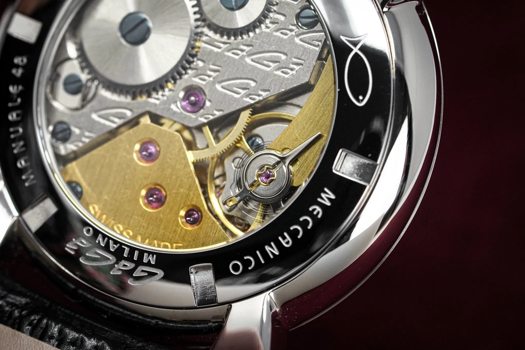 GaGà Milano Watch Hand Winding Manuale 48MM Silver Rose Gold 5010.07