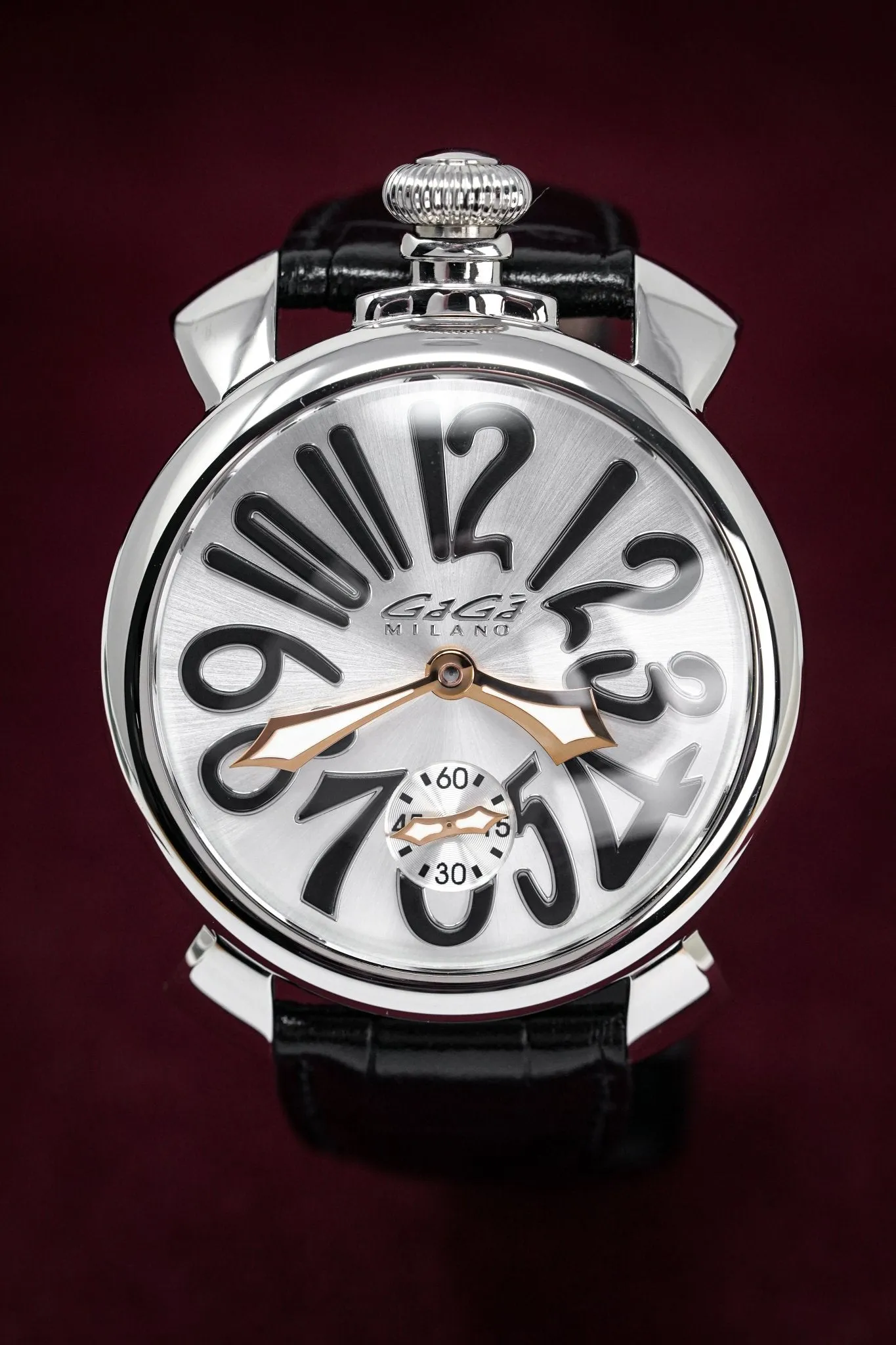 GaGà Milano Watch Hand Winding Manuale 48MM Silver Rose Gold 5010.07