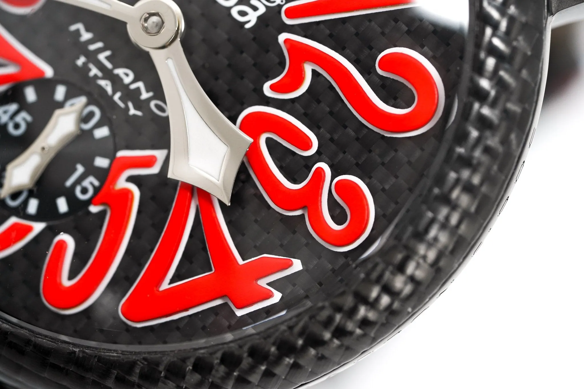 Gagà Milano Watch Manuale 48mm Carbon Fibre Red 5016.08