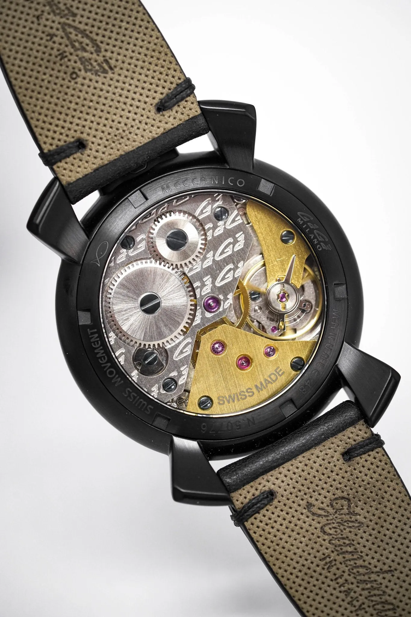 Gagà Milano Watch Manuale 48mm Special Edition Gold Carbon