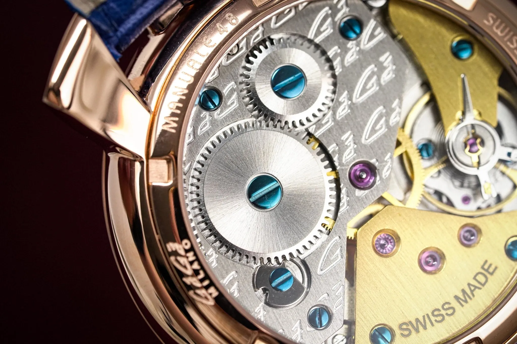 GaGà Milano Watch Manuale 48MM Stars Rose Gold Blue