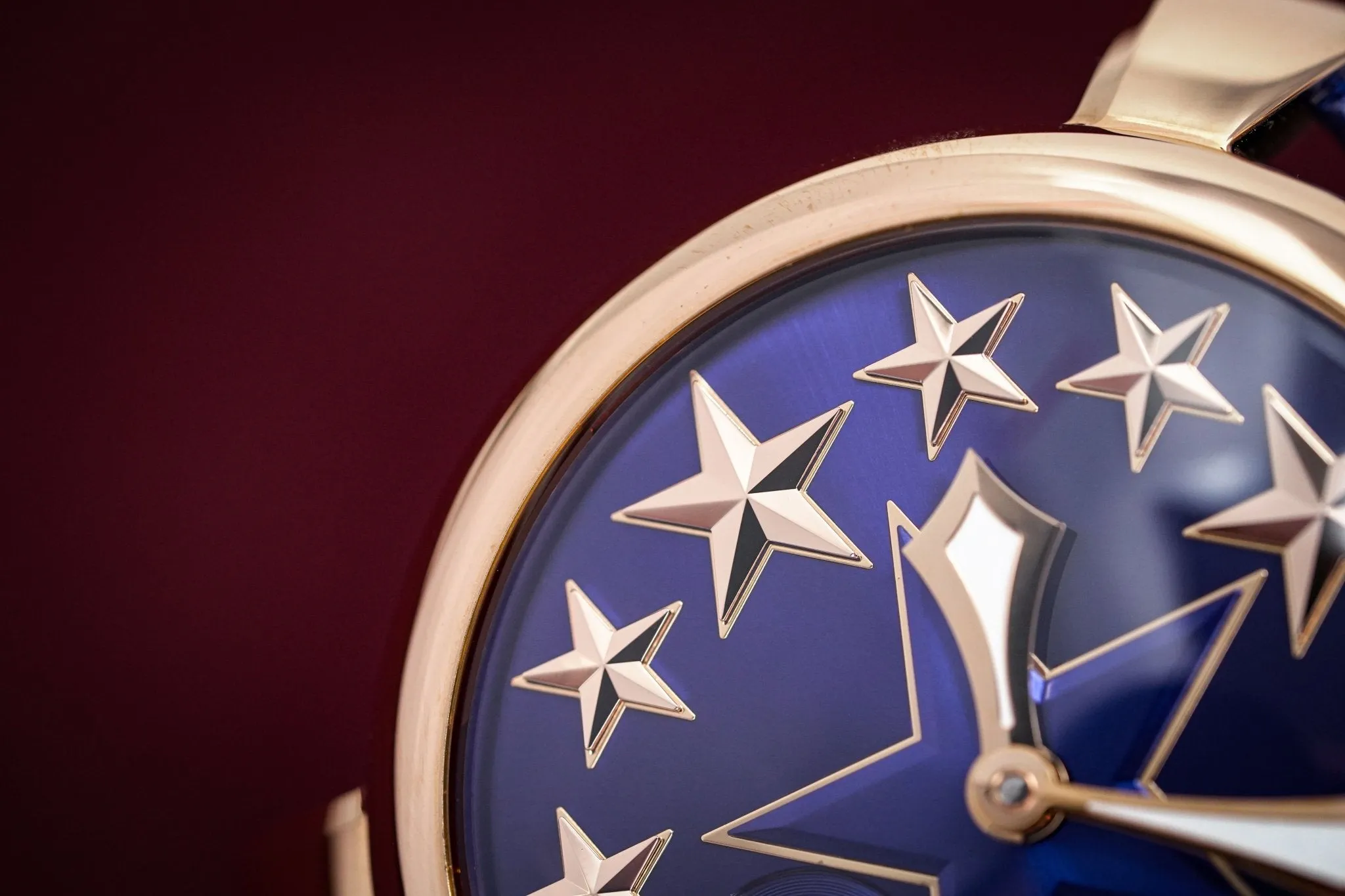GaGà Milano Watch Manuale 48MM Stars Rose Gold Blue