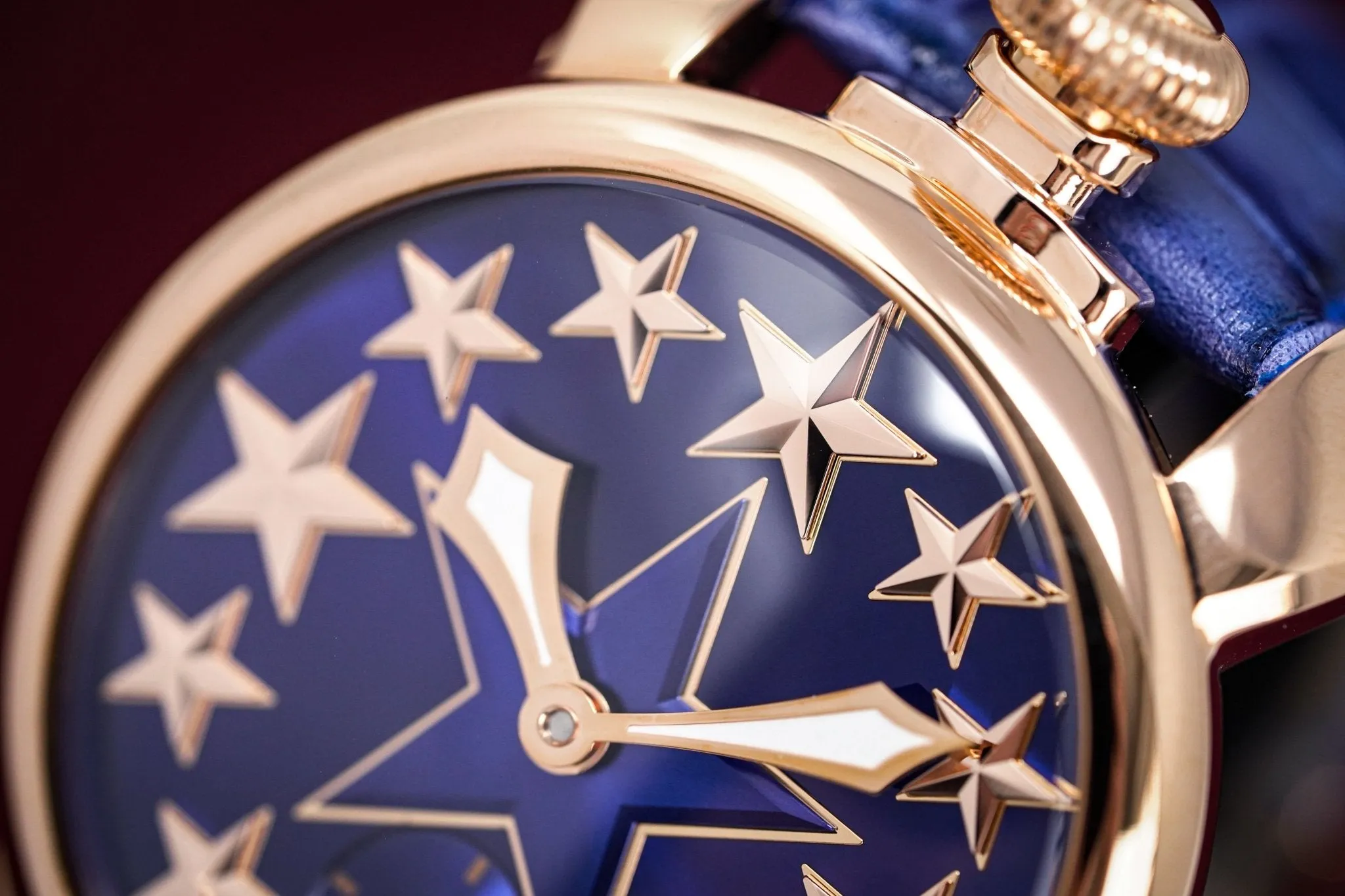 GaGà Milano Watch Manuale 48MM Stars Rose Gold Blue