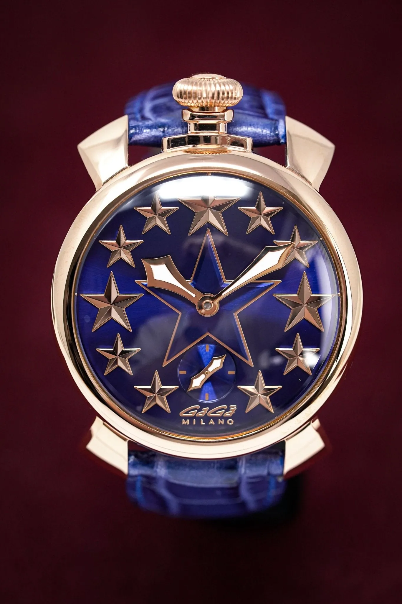 GaGà Milano Watch Manuale 48MM Stars Rose Gold Blue