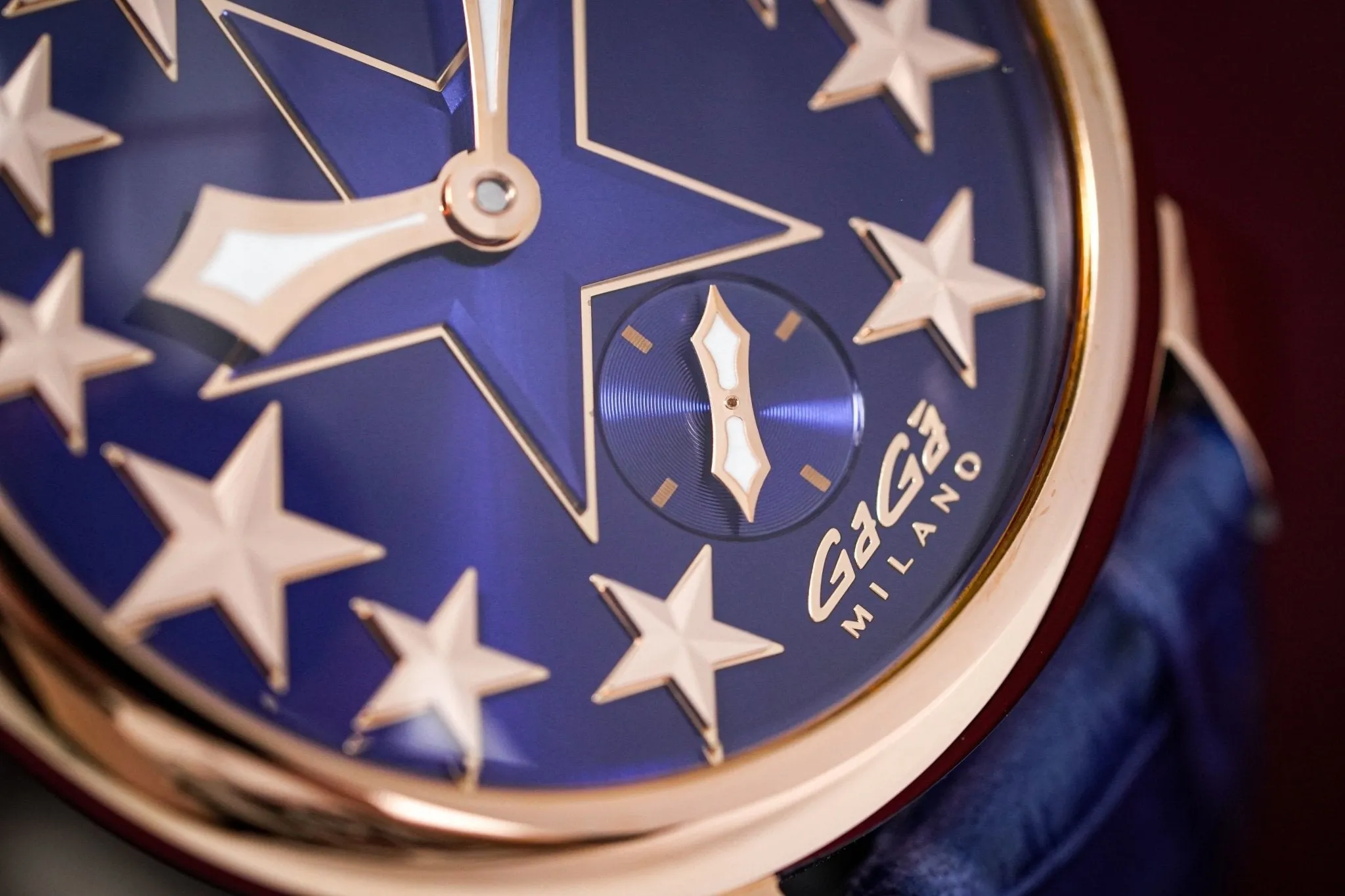 GaGà Milano Watch Manuale 48MM Stars Rose Gold Blue