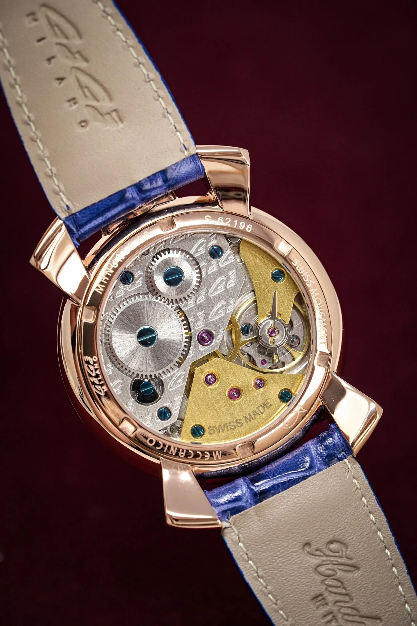 GaGà Milano Watch Manuale 48MM Stars Rose Gold Blue