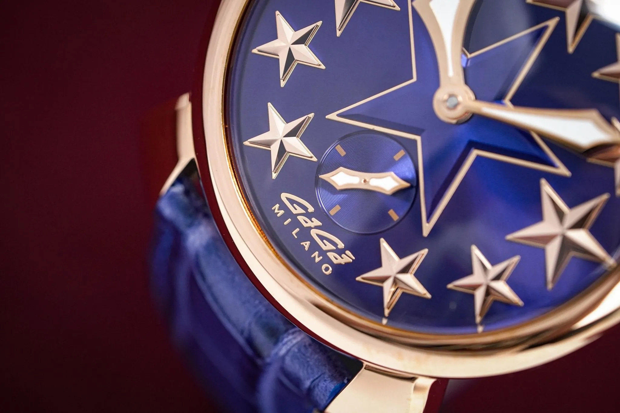 GaGà Milano Watch Manuale 48MM Stars Rose Gold Blue