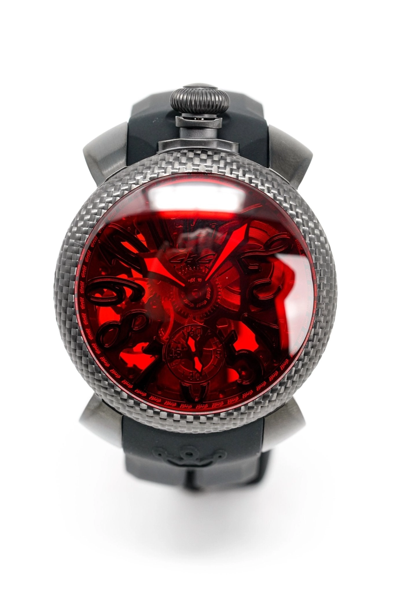 GaGà Milano Watch Skeleton 48MM Red Black Carbon