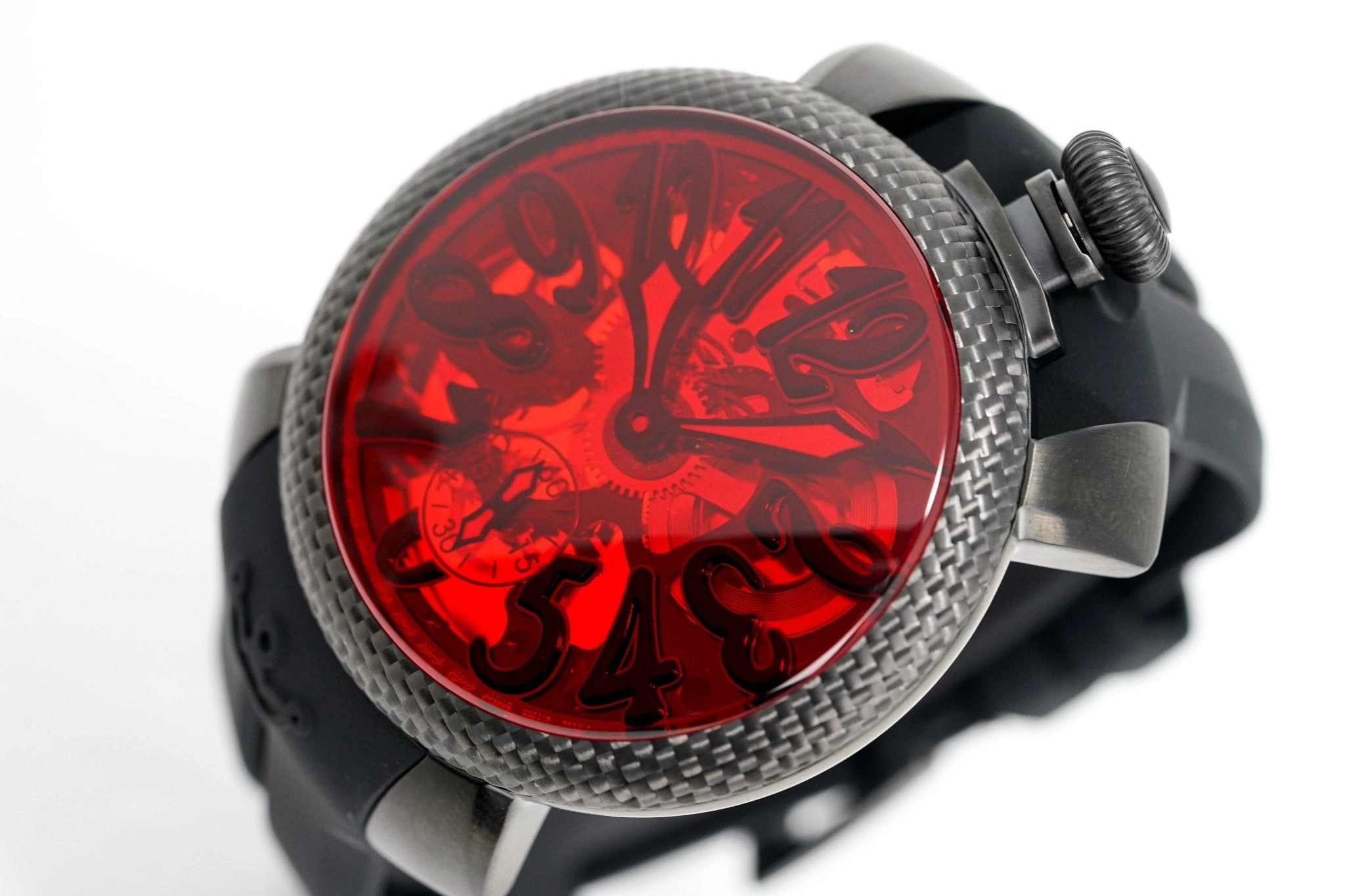 GaGà Milano Watch Skeleton 48MM Red Black Carbon