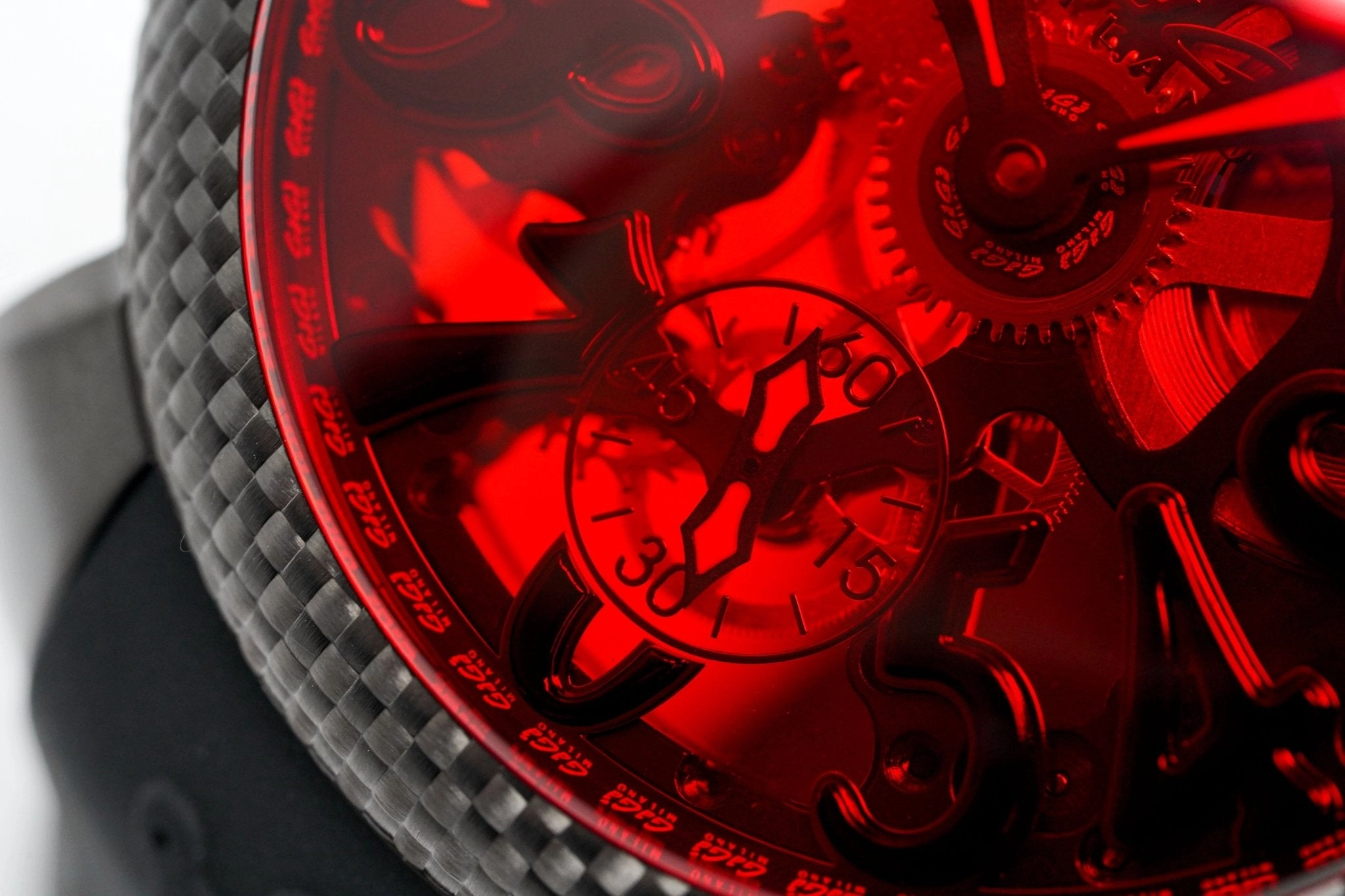 GaGà Milano Watch Skeleton 48MM Red Black Carbon