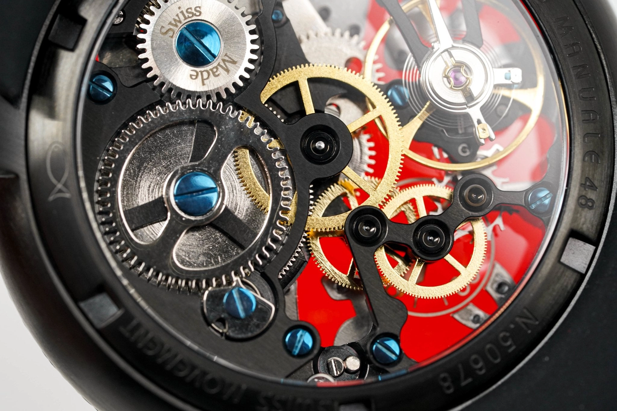 GaGà Milano Watch Skeleton 48MM Red Black Carbon
