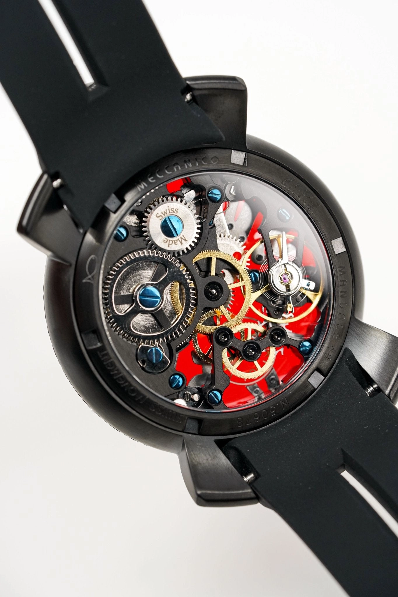 GaGà Milano Watch Skeleton 48MM Red Black Carbon