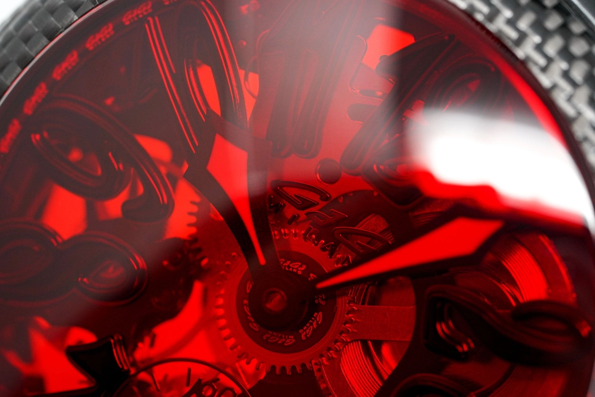 GaGà Milano Watch Skeleton 48MM Red Black Carbon