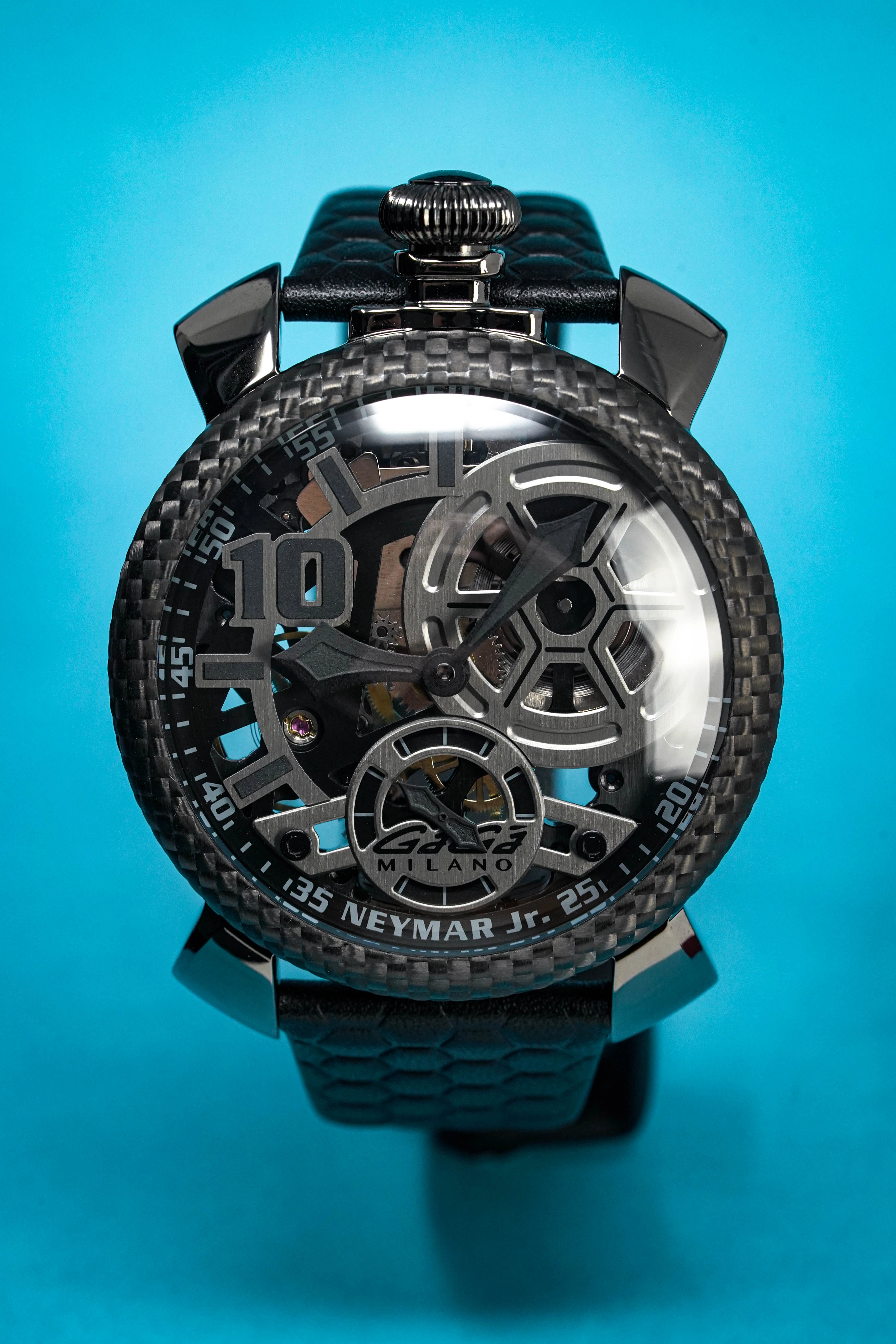 Gaga Milano Watch Neymar Jr. Skeleton Gun Carbon Limited Edition